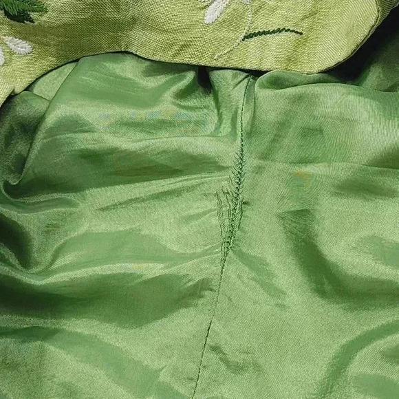 Vintage Talbots 100%  Irish linen embroidered floral high rise pants lined 10 - Picture 7 of 9